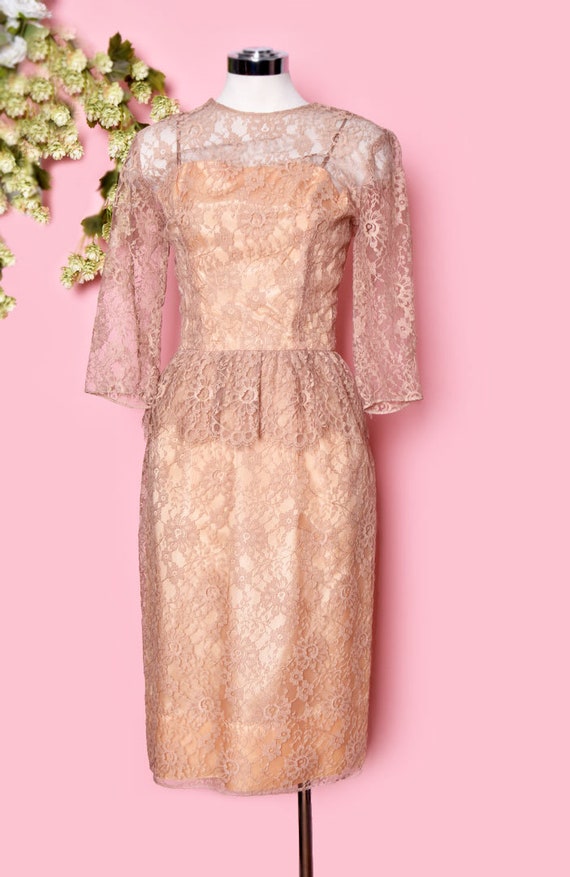 Beige Lace Gigi Young Vintage Dress, Wedding Brid… - image 4
