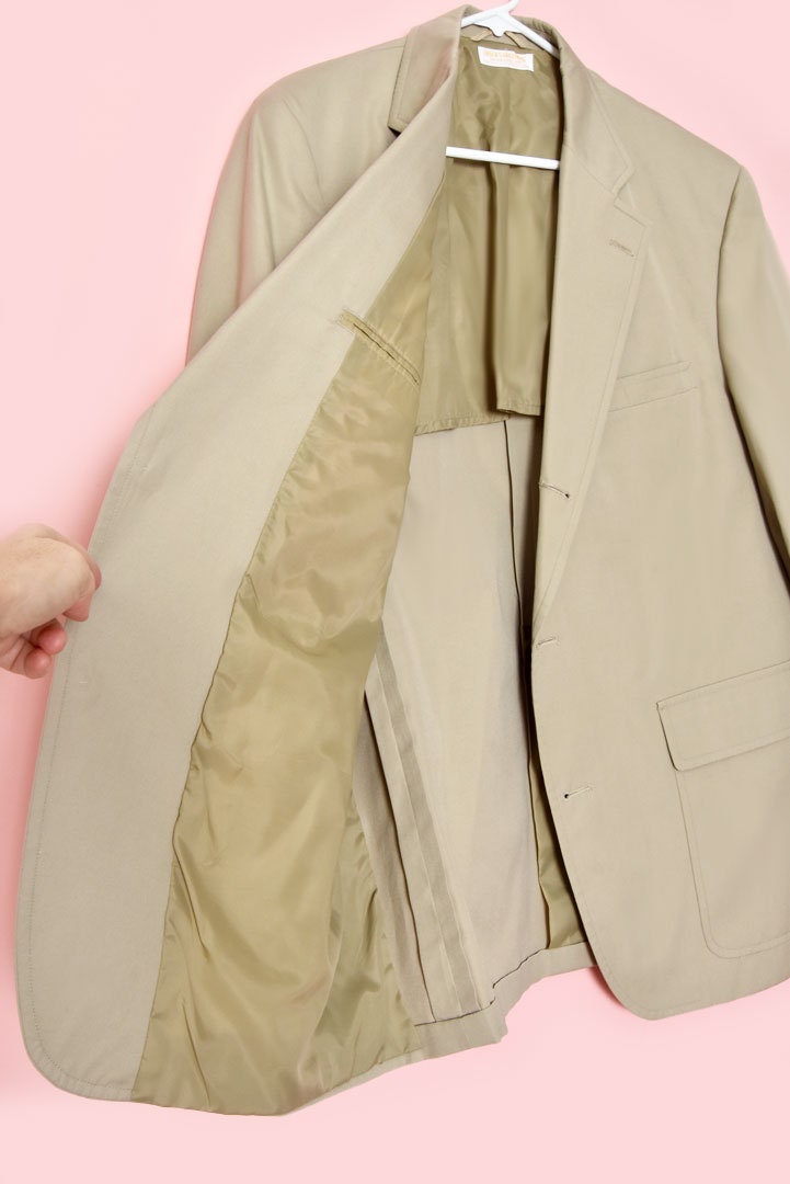 ジャケット・アウター 70s USA Vintage Brooks Brothers Set up Vintage BROOKS BROTHERS 44R Mens Khaki Sport Coat Jacket