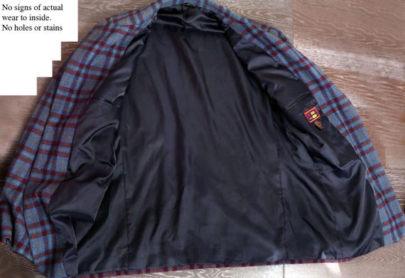 Wool GAP Best Basic Blazer Jacket Blue Plaid, 50"… - image 3