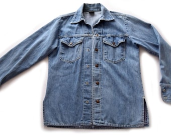 Chaqueta vaquera azul vintage BIG YANK de los años 70, estilo hippie bohemio.