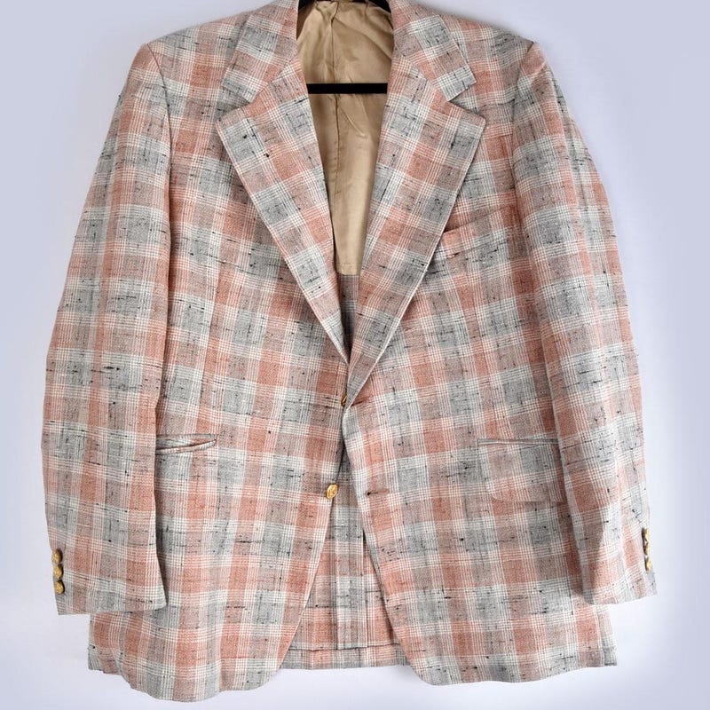 1970s Blue & White Leisure Suit Shacket main image 1