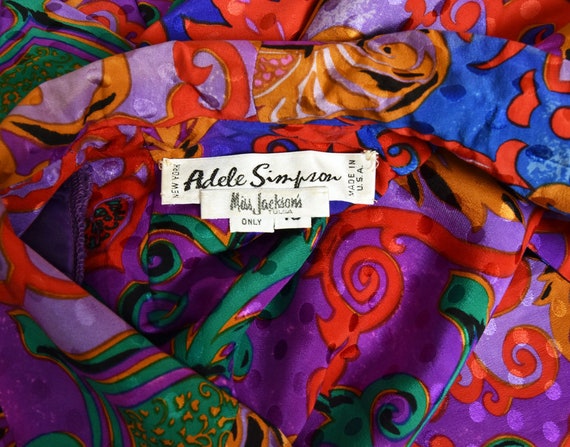 Adele Simpson Designer Dress, 80's Colorful Flora… - image 3