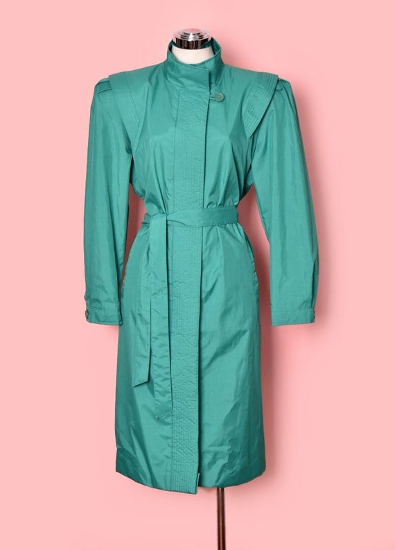 1980's New Wave Trenchcoat Vintage Long Coat, Lon… - image 1