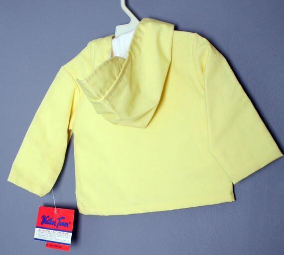 vtg Childs Rain Jacket, Yellow Embroidered Seal, … - image 3