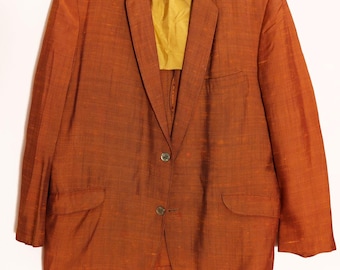 60's MAL MARSHALL Gold Sharkskin Sport Coat Suit Jacket Mid century Vintage 1950's
