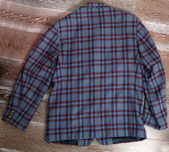 Wool GAP Best Basic Blazer Jacket Blue Plaid, 50"… - image 6