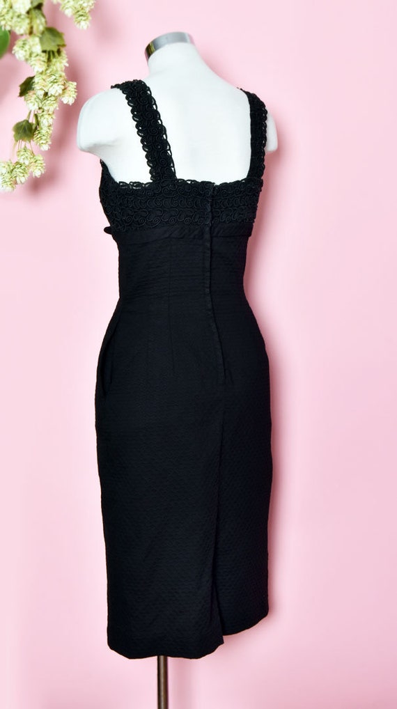 50's Black Wiggle Dress, Evening Party Cocktail D… - image 4