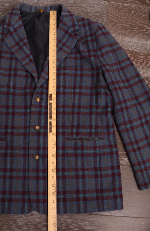 Wool GAP Best Basic Blazer Jacket Blue Plaid, 50"… - image 5