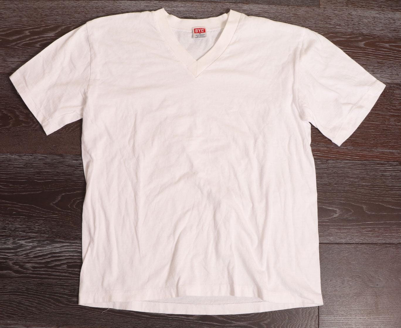 70年代のNEW OLD STORE Tシャツ、ホワイト、オールコットン、半袖、V 