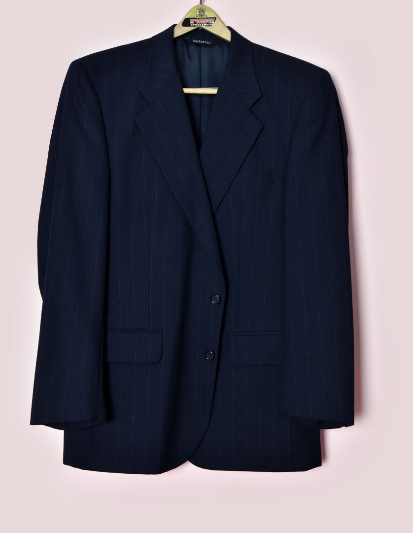 Burberry men's navy blazer clearance
