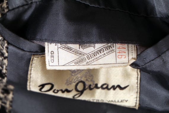 30's DON JUAN Black & White Wool Men's Jacket Over Coat Vintage