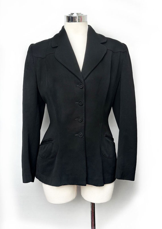 40's Black Suit Jacket Vintage Betty Jean 1940's, 