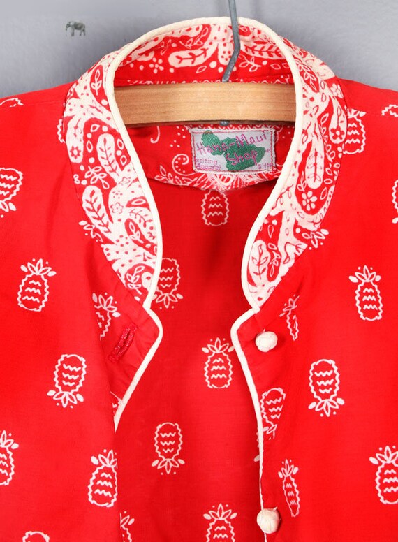 40's - 50's Red Hawaiian Shirt by Hana Maui 1940s… - image 3