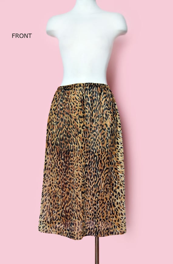 Vintage LEOPARD PRINT Slip Skirt, Half Slip 1960's Li… Gem