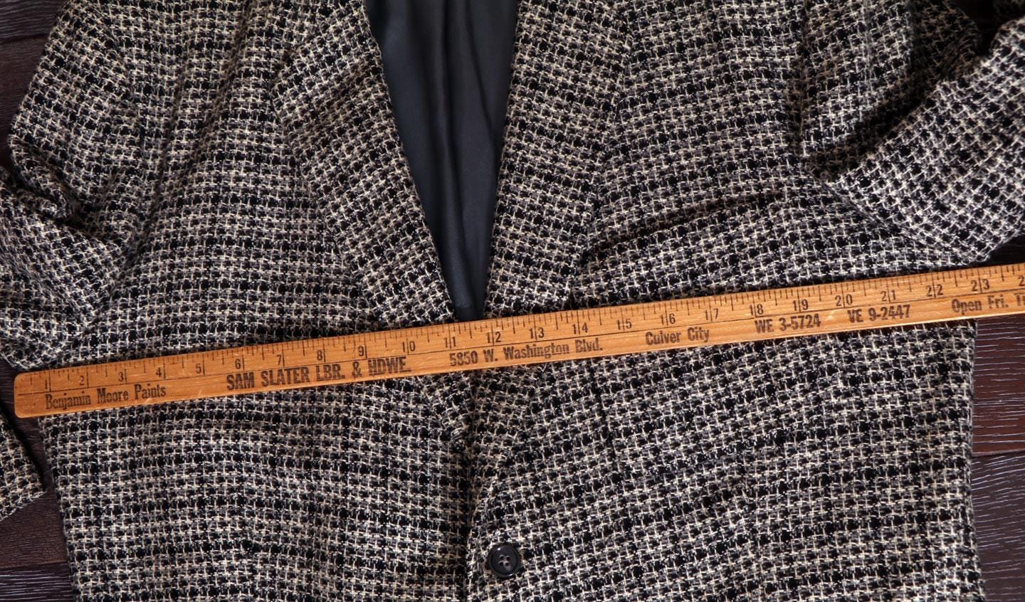 30's DON JUAN Black & White Wool Men's Jacket Over Coat Vintage