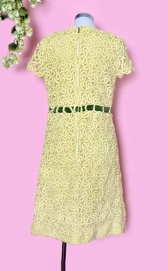 CASTILLO Yellow Crochet Designer Dress, Evening P… - image 5