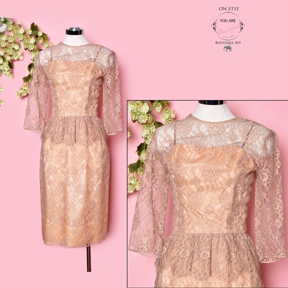 Beige Lace Gigi Young Vintage Dress, Wedding Brid… - image 1