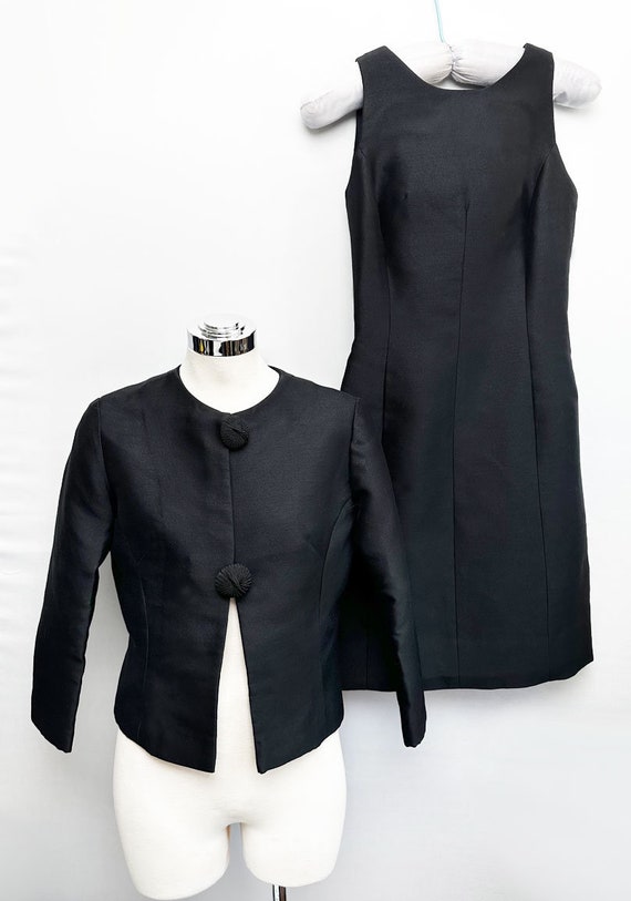 60's Black VOGUE Dress Set, Vintage Suit Jacket S… - image 1