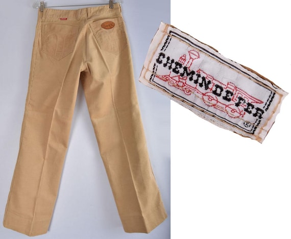 【80s】Euro Vintage Ferre Corduroy slacks CHEMIN DE FER Jeans Corduroy Pants Tan Beige Vintage 1970's