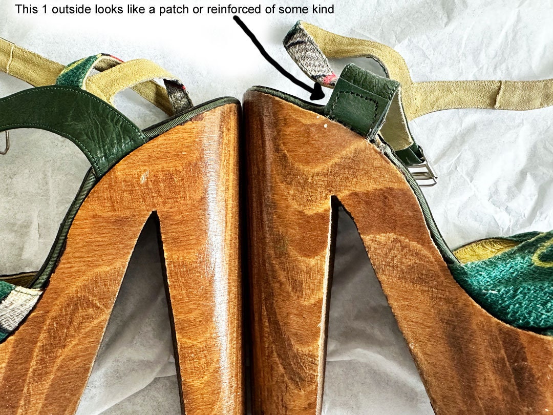 1970's Platform High Heels 1940's Style Vintage Hippie
