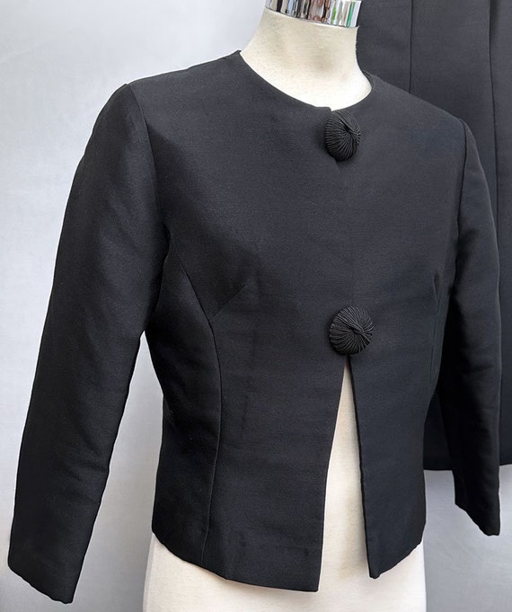 60's Black VOGUE Dress Set, Vintage Suit Jacket S… - image 2