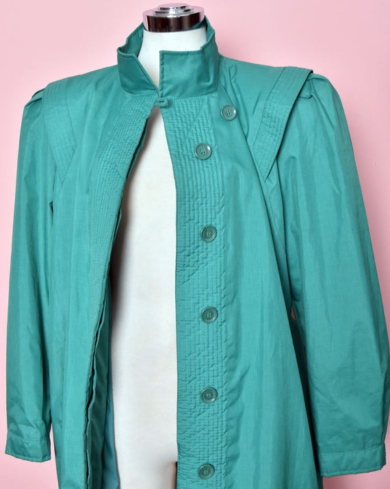 1980's New Wave Trenchcoat Vintage Long Coat, Lon… - image 3