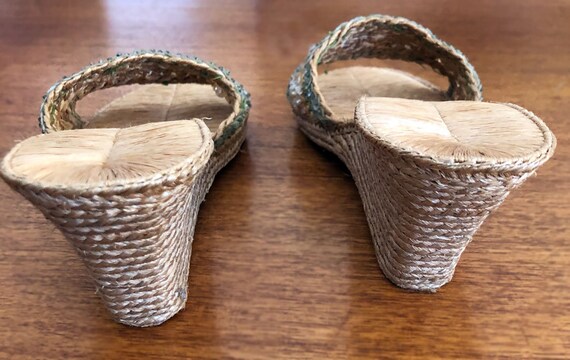 40's SEQUIN Wedge Heel Mules Slipper Shoe, Vintag… - image 5