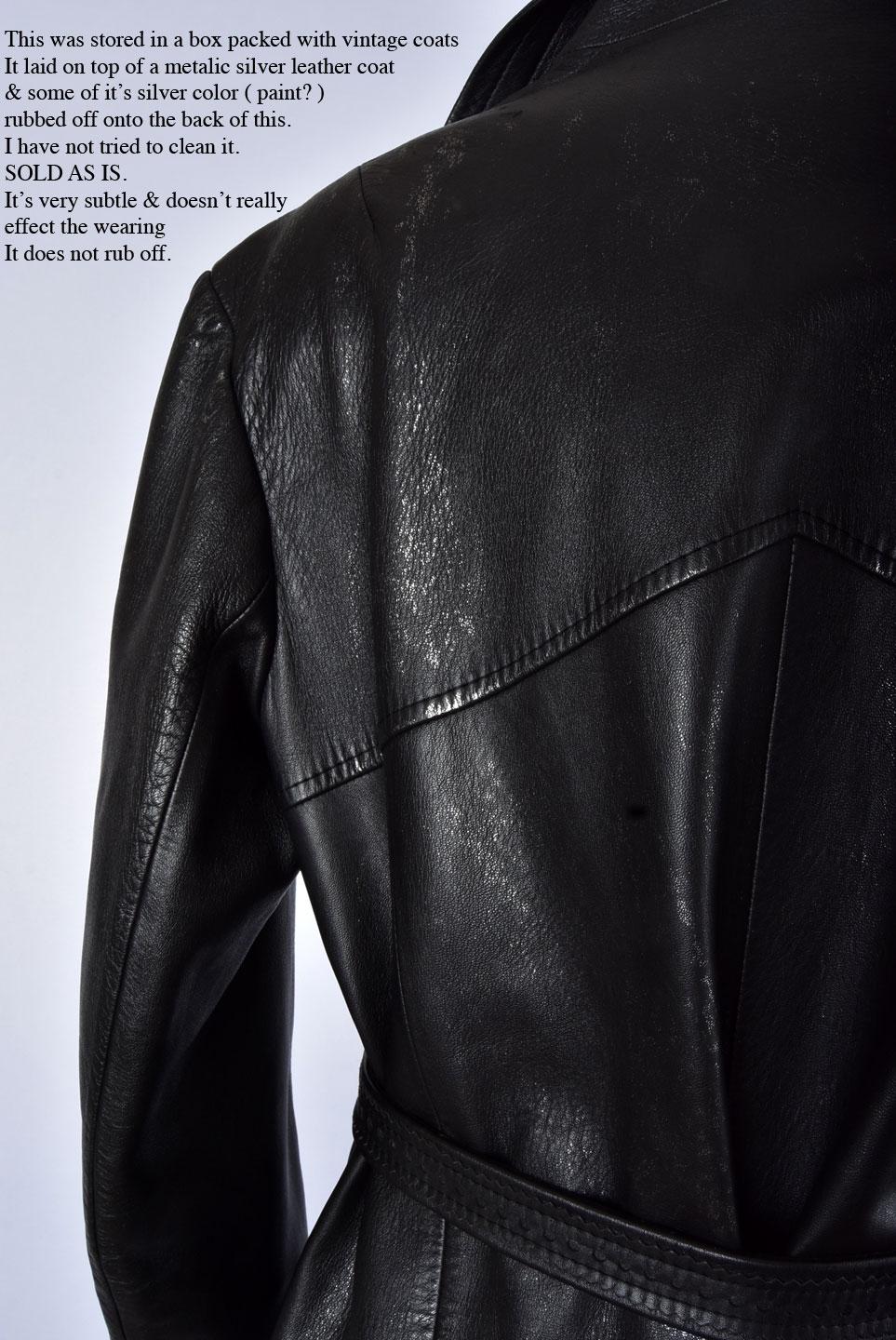 60年代 キンボ ダブルブレスト MOD ブラックレザーコート ヴィンテージ