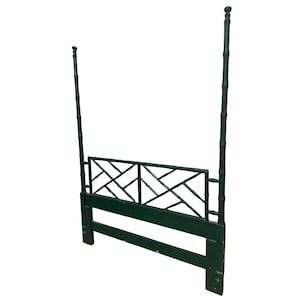 Vintage Faux Bamboo Chippendale Headboard – Tall Post Hollywood Regency Style