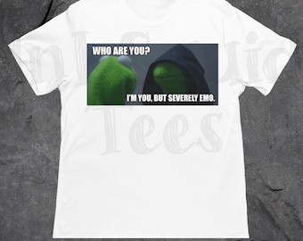 Cursed Kermit meme Shirt, Unhinged Kermit Shirt, Funny Depressed Frog Graphic Tee, sad Meme T Shirt, Ironic Shirt, Werid T Shirt, Meme