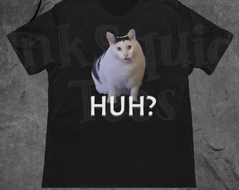 Camiseta con meme de gato, camiseta con meme divertido, camiseta con reacción de gato gordo maldito, camiseta con meme de animal raro, camiseta con humor de la Generación Z desquiciado, camiseta con gato irónico