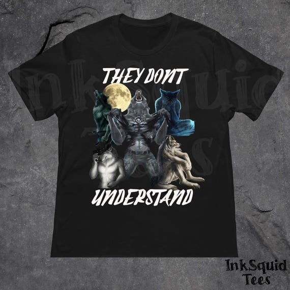 They Don't Understand Alpha Wolf Shirt, Unhinged Sigma Wolf Meme Shirt, Vintage Gothic Wolf Moon Tee, Wolf Emo Meme Shirts, Streetwear Gift