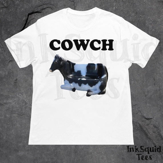 Unhinged Cowch Meme Shirt, Funny Cursed Graphic Shirt, Absurd Shirt, Brainrot Shirt, Cow Meme Tee, Ironic Shirt, Silly Tee, Weridcore Shirt