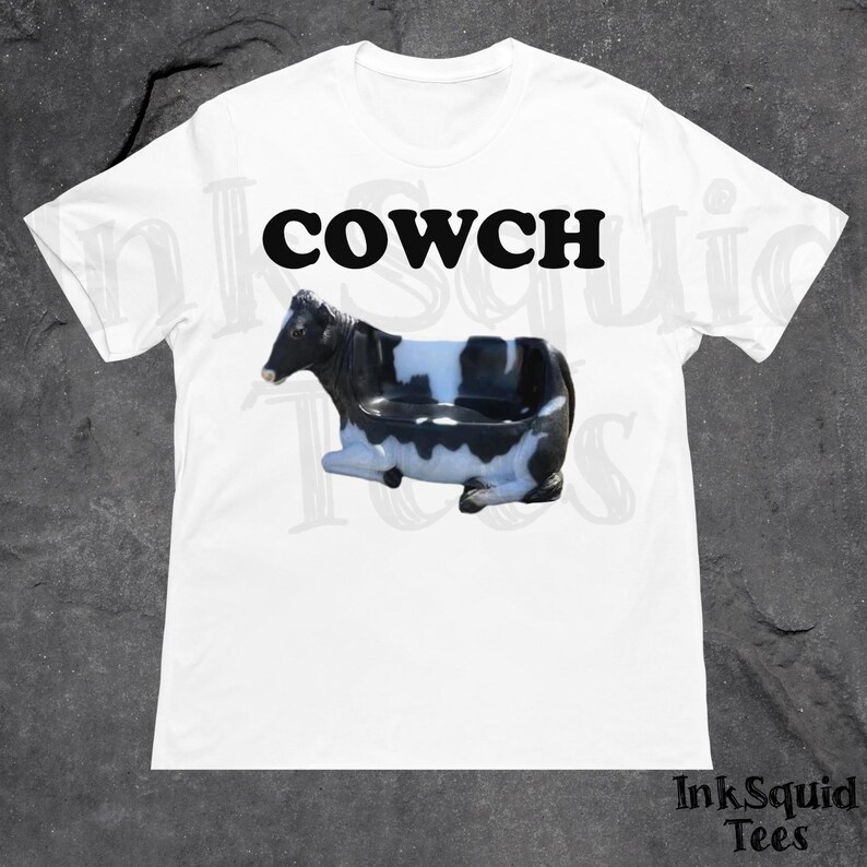 Unhinged Cowch Meme Shirt, Funny Cursed Graphic Shirt, Absurd Shirt, Brainrot Shirt, Cow Meme Tee, Ironic Shirt, Silly Tee, Weridcore Shirt