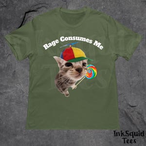 Rage Consumes Me Funny Cat Meme T-Shirt, Funny Unhinged Kitty Tee, BrainRot Shirt, Cursed Dark Humor Shirt, Sarcastic Cat Lover Gift
