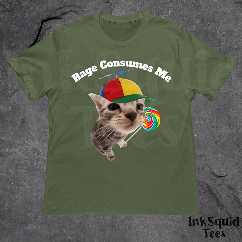Rage Consumes Me Funny Cat Meme T-Shirt, Funny Unhinged Kitty Tee, BrainRot Shirt, Cursed Dark Humor Shirt, Sarcastic Cat Lover Gift