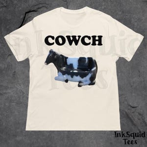 Unhinged Cowch Meme Shirt, Funny Cursed Graphic Shirt, Absurd Shirt, Brainrot Shirt, Cow Meme Tee, Ironic Shirt, Silly Tee, Weridcore Shirt