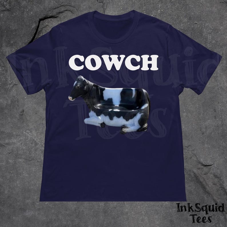 Unhinged Cowch Meme Shirt, Funny Cursed Graphic Shirt, Absurd Shirt, Brainrot Shirt, Cow Meme Tee, Ironic Shirt, Silly Tee, Weridcore Shirt