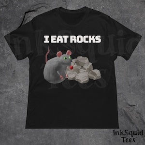 I Eat Rocks Rat Meme Shirt, Cursed Funny Meme Tee, Weirdcore Ironic Shirt, Unhinged Meme Apparel, Low Poly Meme Tee, Gen Z Humor Gift