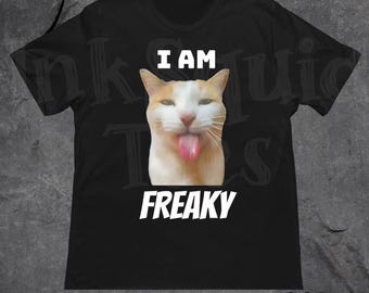 Camiseta con meme "Soy un gato raro", divertida, con diseño gráfico, de algodón, cuello redondo, unisex, talla grande, ideal para amantes de los gatos.