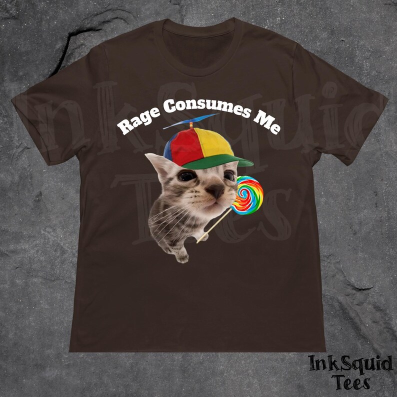 Rage Consumes Me Funny Cat Meme T-Shirt, Funny Unhinged Kitty Tee, BrainRot Shirt, Cursed Dark Humor Shirt, Sarcastic Cat Lover Gift