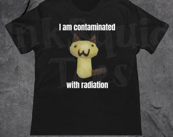 I Am Contaminated Funny Cat Meme Shirt, Ironic Low Poly Feline Tee, Weirdcore Clothing, Oddly Specific Unhinged Cursed Design