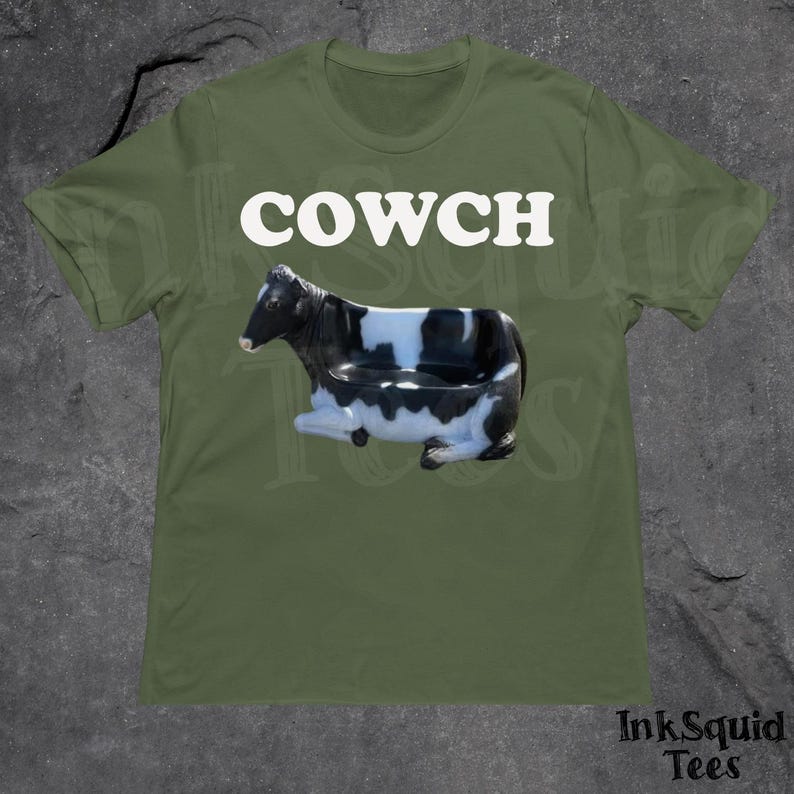 Unhinged Cowch Meme Shirt, Funny Cursed Graphic Shirt, Absurd Shirt, Brainrot Shirt, Cow Meme Tee, Ironic Shirt, Silly Tee, Weridcore Shirt