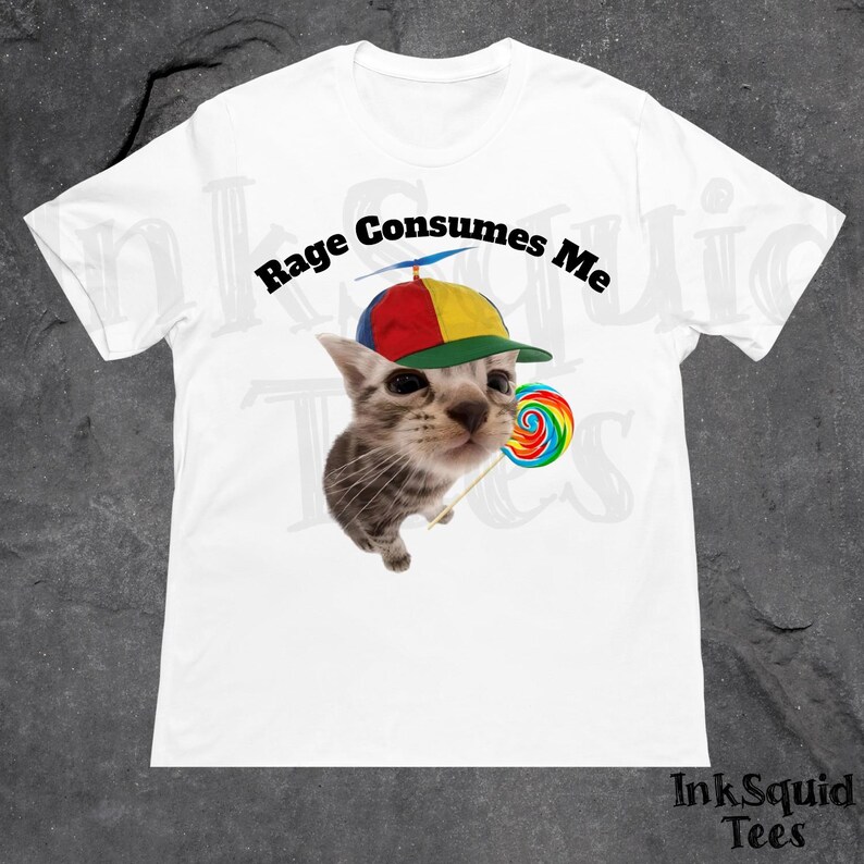 Rage Consumes Me Funny Cat Meme T-Shirt, Funny Unhinged Kitty Tee, BrainRot Shirt, Cursed Dark Humor Shirt, Sarcastic Cat Lover Gift