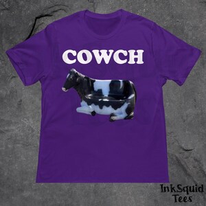 Unhinged Cowch Meme Shirt, Funny Cursed Graphic Shirt, Absurd Shirt, Brainrot Shirt, Cow Meme Tee, Ironic Shirt, Silly Tee, Weridcore Shirt