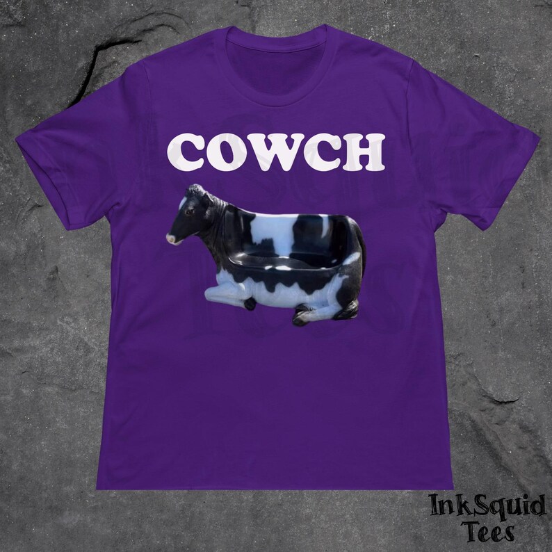 Unhinged Cowch Meme Shirt, Funny Cursed Graphic Shirt, Absurd Shirt, Brainrot Shirt, Cow Meme Tee, Ironic Shirt, Silly Tee, Weridcore Shirt