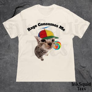 Rage Consumes Me Funny Cat Meme T-Shirt, Funny Unhinged Kitty Tee, BrainRot Shirt, Cursed Dark Humor Shirt, Sarcastic Cat Lover Gift