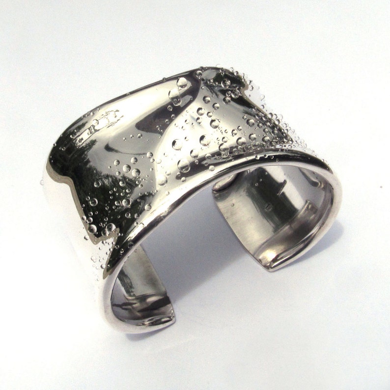 Sterling Silver Cuff Bracelet with Crisp Ridge Etsy