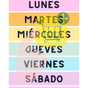 Los días de la semana posters in pastel colors