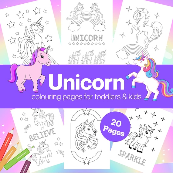 20 Unicorn Coloring Pages for Kids Preschool Printable Activity